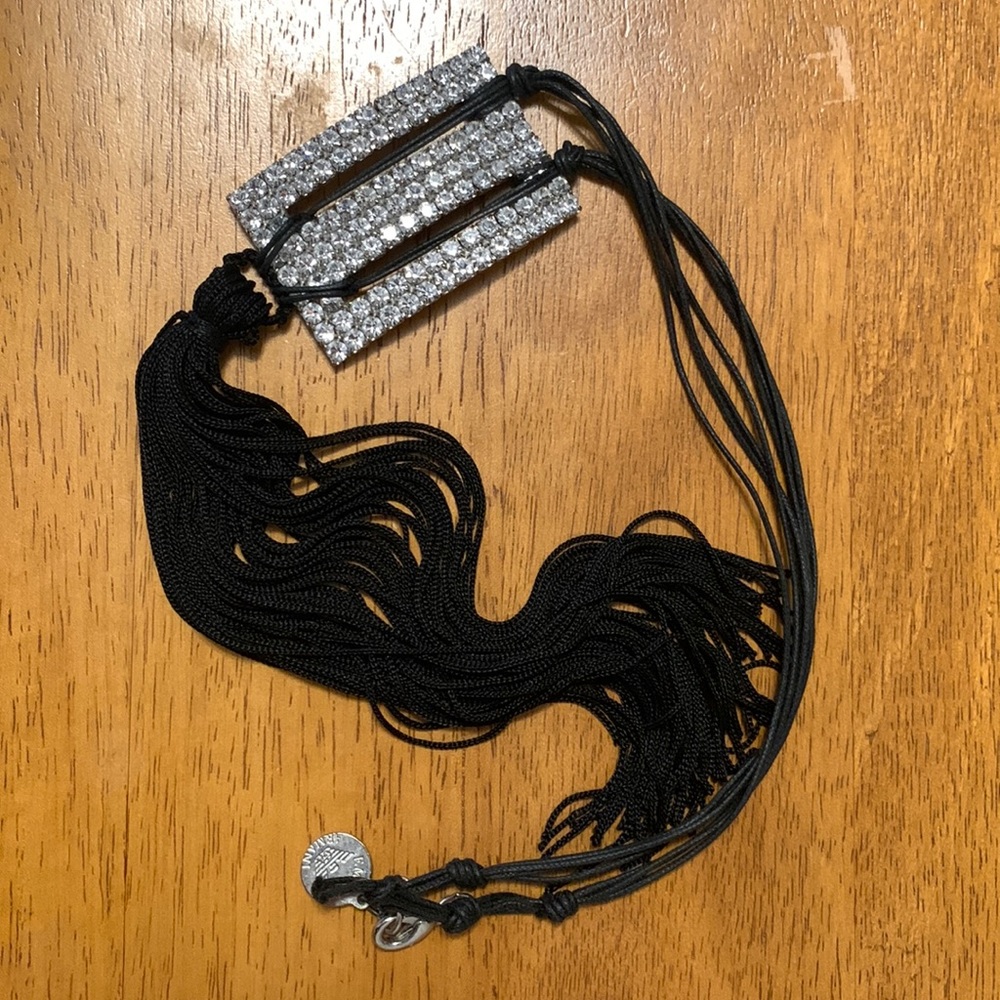 Emporio Armani Black Tassel Pendant Necklace